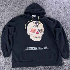 Apolinar Skull Hoodie Mens XXL Pullover Long Sleeve Graphic Print Streetwear